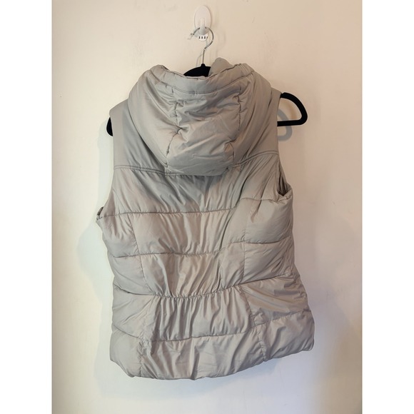 Y2k Hollister Full Zip Hooded Vest Gray Puffer Quilter Large - Picture 6 of 6